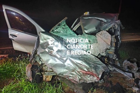 Homem  morre  pós colisão  frontal entre automóvel e caminhão  na rodovia PR-239, em  Toledo